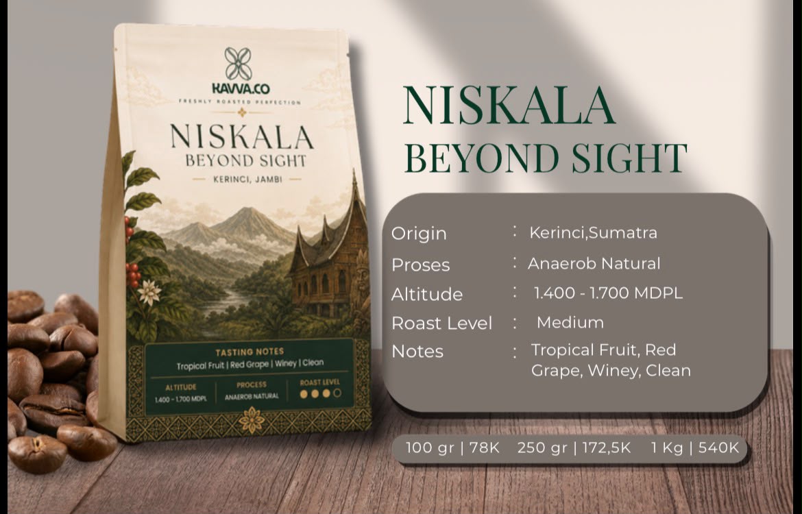 Kemasan biji kopi KAVVA Niskala