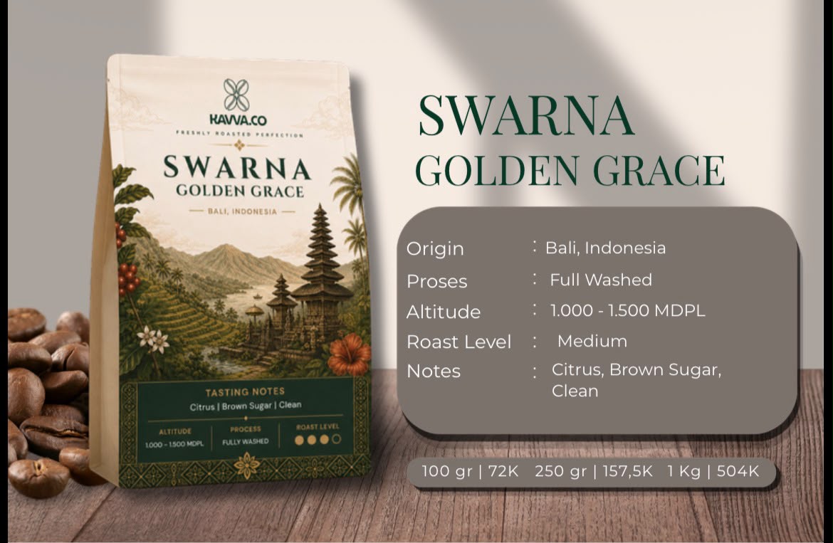 Kemasan biji kopi KAVVA Swarna